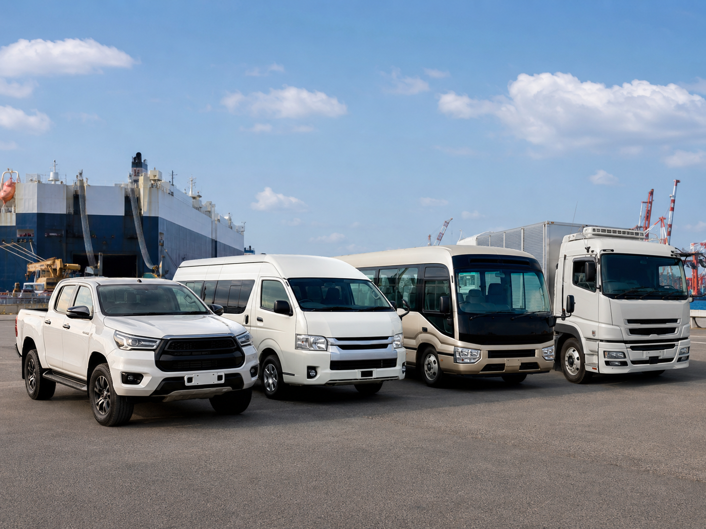 Used pickup trucks vans buses and commercial vehicles export from Japan